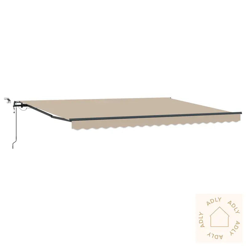 Automatisk Uttrekkbar Markise Med Led Beige 450X350 Cm