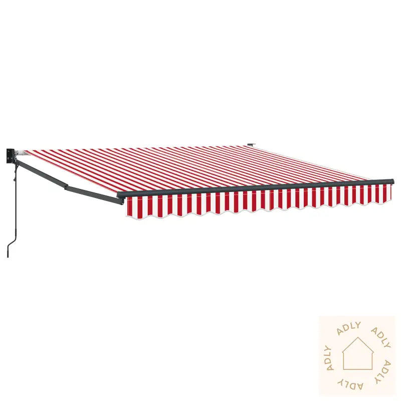Automatisk Uttrekkbar Markise Rød Og Hvit Stripet 300X250 Cm