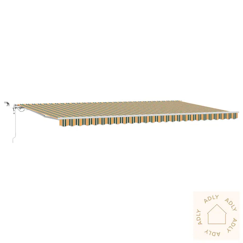Automatisk Uttrekkbar Markise Med Led Grønn Og Gul 600X300 Cm