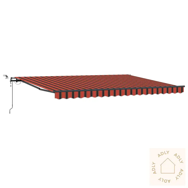 Automatisk Uttrekkbar Markise Med Led Oransje Og Brun 450X350 Cm