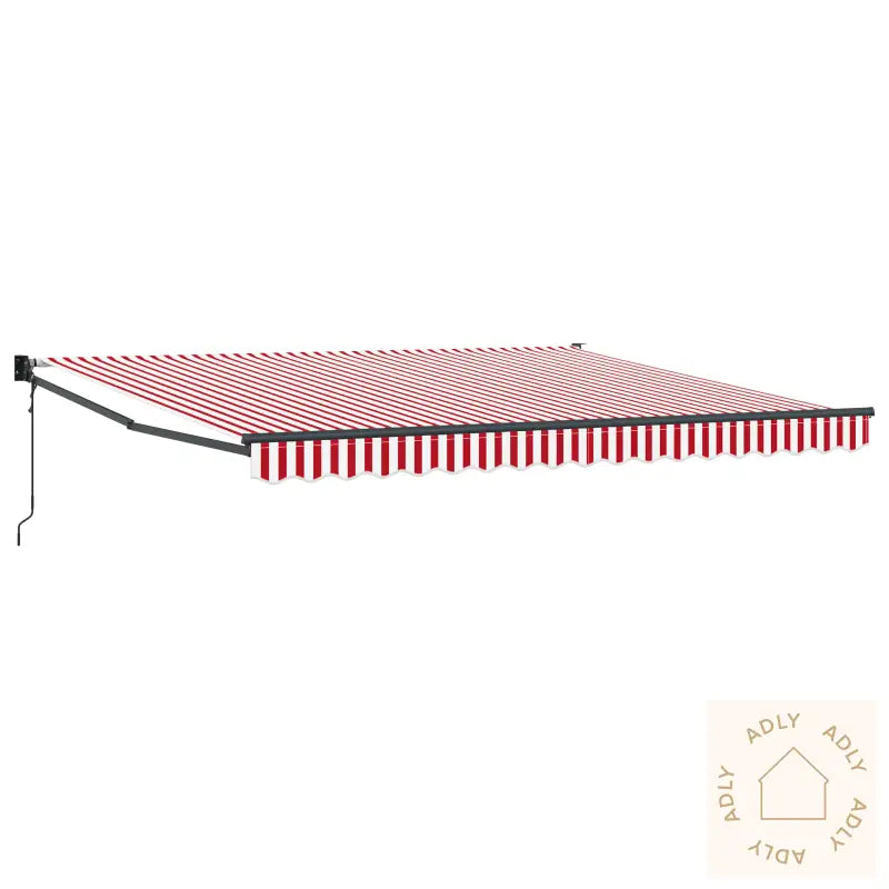 Automatisk Uttrekkbar Markise Rød Og Hvit Stripe 400X300 Cm