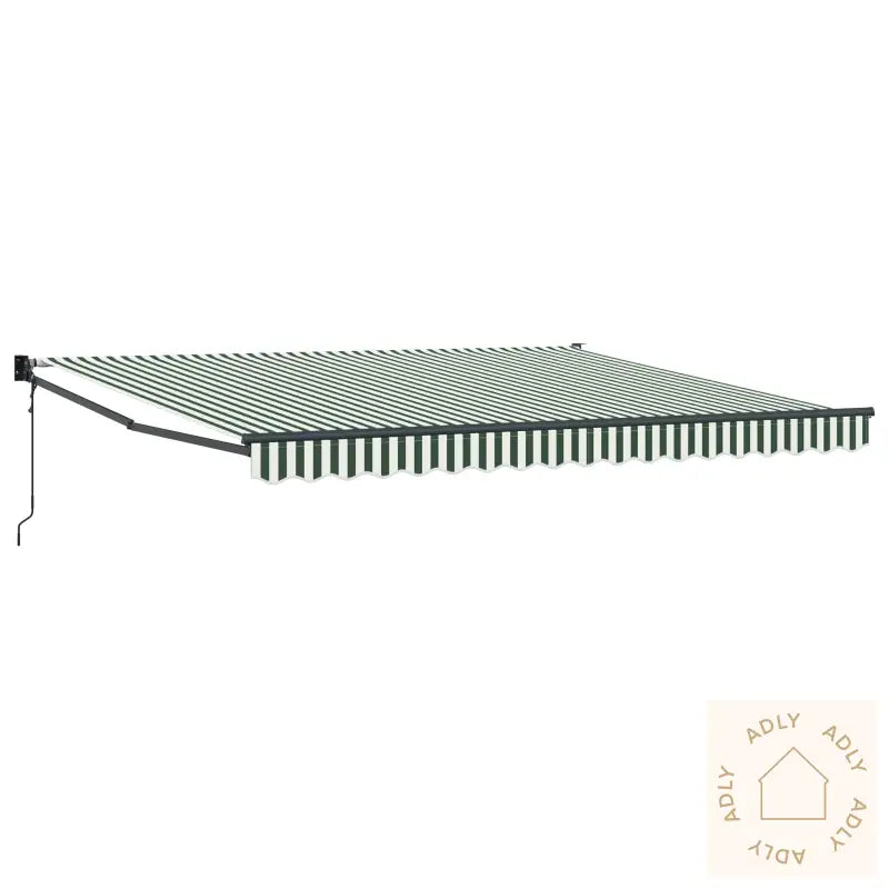 Automatisk Uttrekkbar Markise Grønn Og Hvit 400X300 Cm