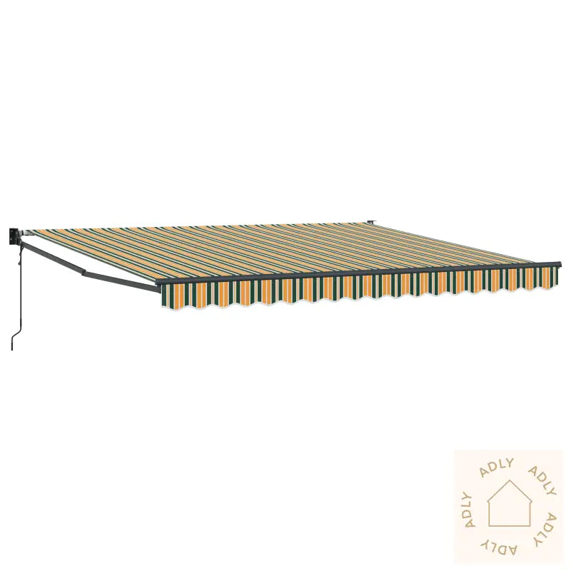 Automatisk Uttrekkbar Markise Grønn Og Gul 400X300 Cm
