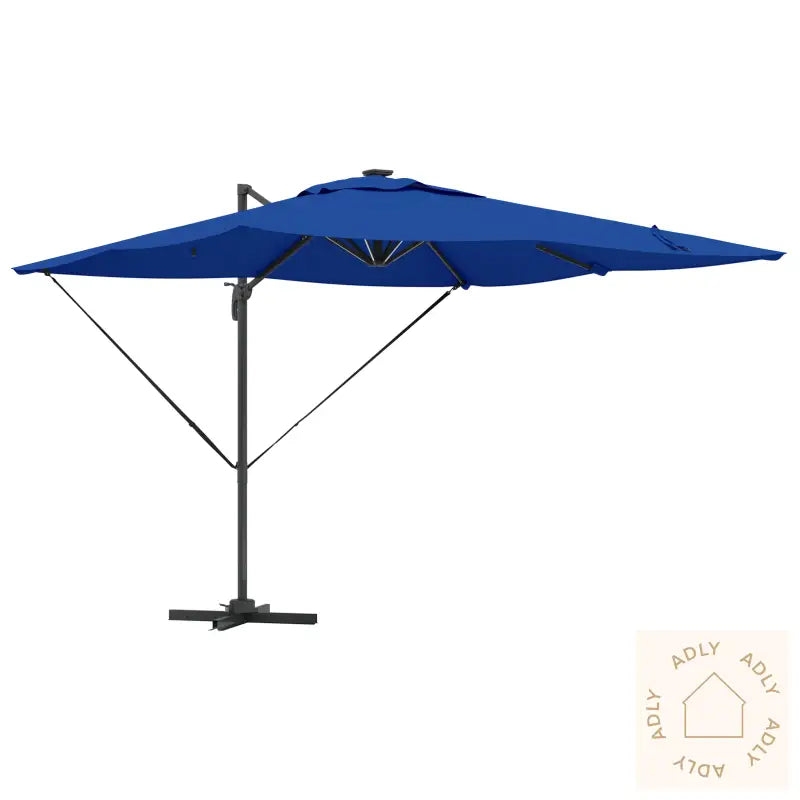 Cantilever Roma Parasol Med Led-Er Azure Blå 286X285X270 Cm Aluminium