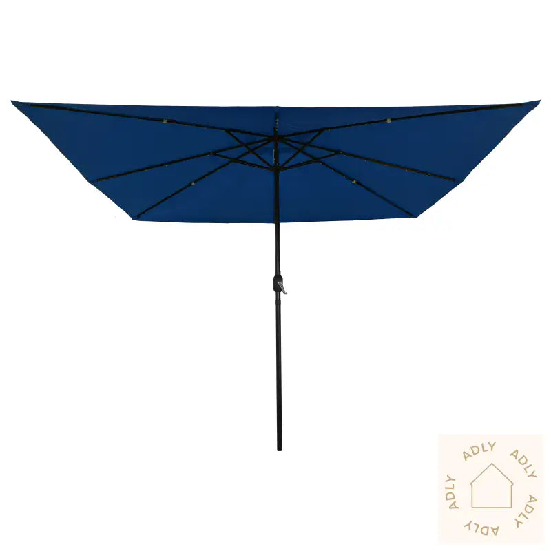 Firkantet Hageparasol Med Led-Lamper 295X245 Cm Azurblå