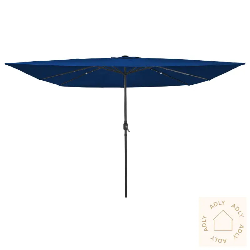 Firkantet Hageparasol Med Led-Lamper 295X245 Cm Azurblå