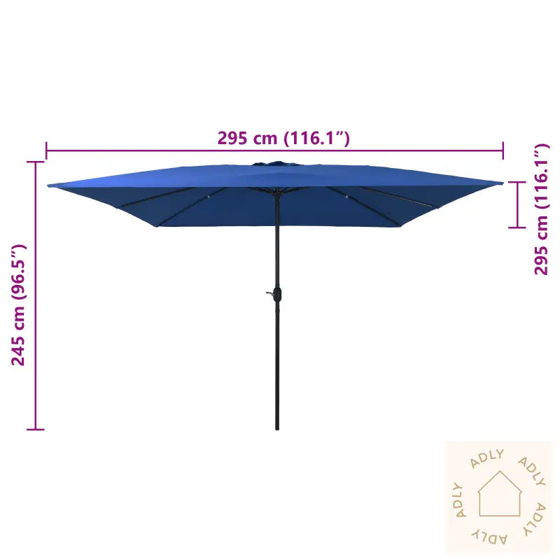 Firkanta Hageparasol 295X245 Cm Azure Blå