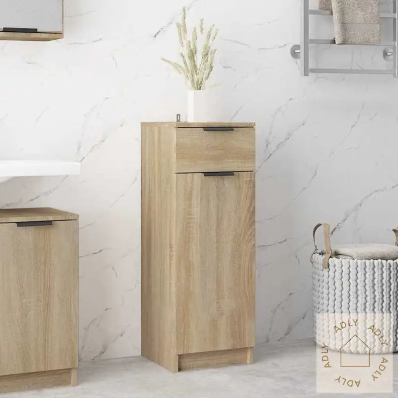Baderomsskap Sonoma Eik 32X34X90 Cm Konstruert Tre