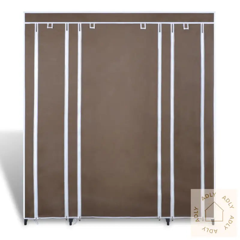 Garderobeskap Med Rom Og Stenger 45X150X176 Cm Brun Stoff