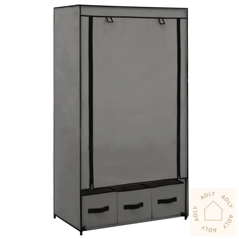 Garderobe Grå 87X49X159 Cm Stoff