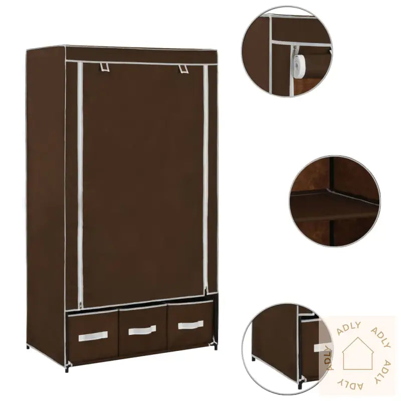 Garderobe Brun 87X49X159 Cm Stoff