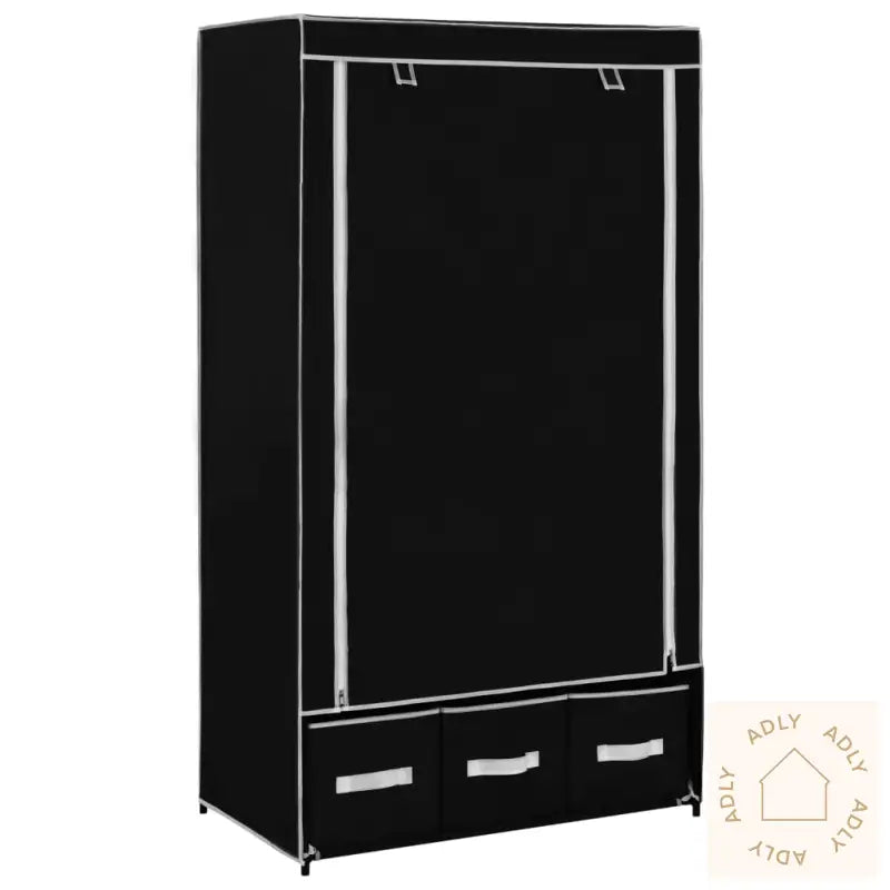 Garderobe Svart 87X49X159 Cm Stoff