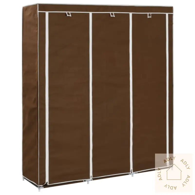 Garderobe Med Skap Og Stenger Brun 150X45X175 Cm Stoff