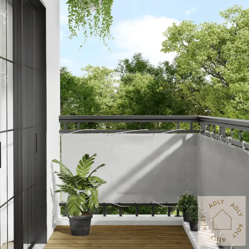 Balkongskjerm Lysegrå 75X1000 Cm 100% Polyester Oxford