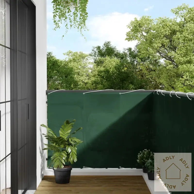Balkongskjerm Mørkegrønn 120X800 Cm 100% Polyester Oxford