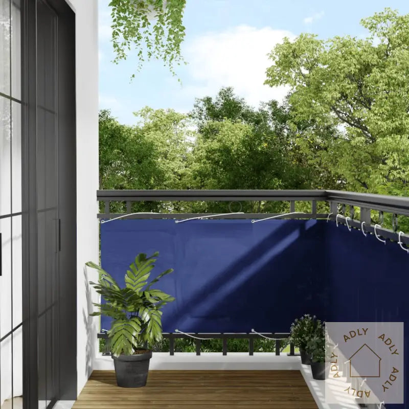 Balkongskjerm Blå 75X700 Cm 100% Polyester Oxford