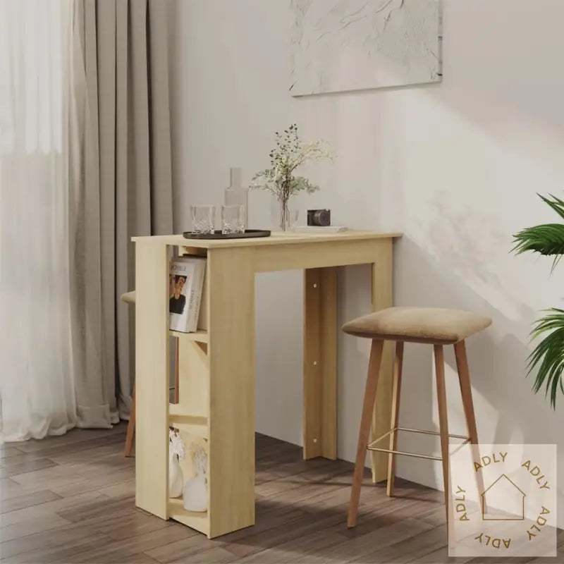 Barbord Med Hylle Sonoma Eik 102X50X103,5 Cm Konstruert Tre