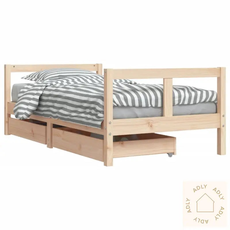 Barnesengeramme Med Skuffer 80X160 Cm Heltre Furu