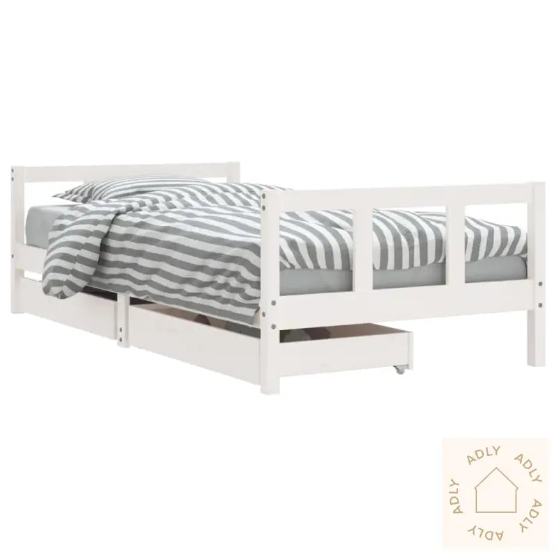 Barnesengeramme Med Skuffer Hvit 90X190 Cm Heltre Furu
