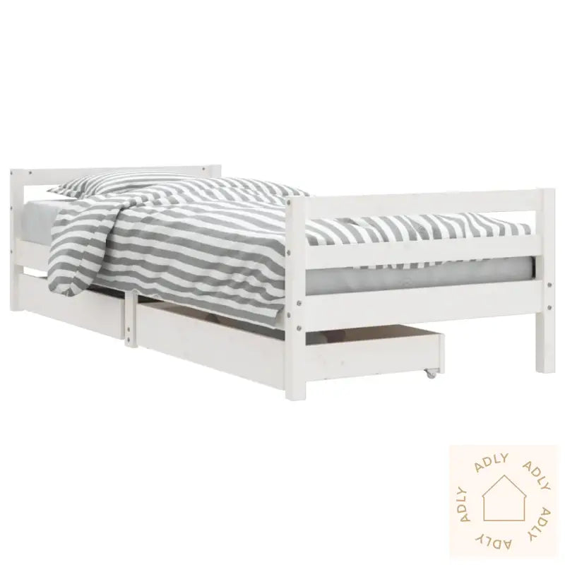 Barnesengeramme Med Skuffer Hvit 90X190 Cm Heltre Furu