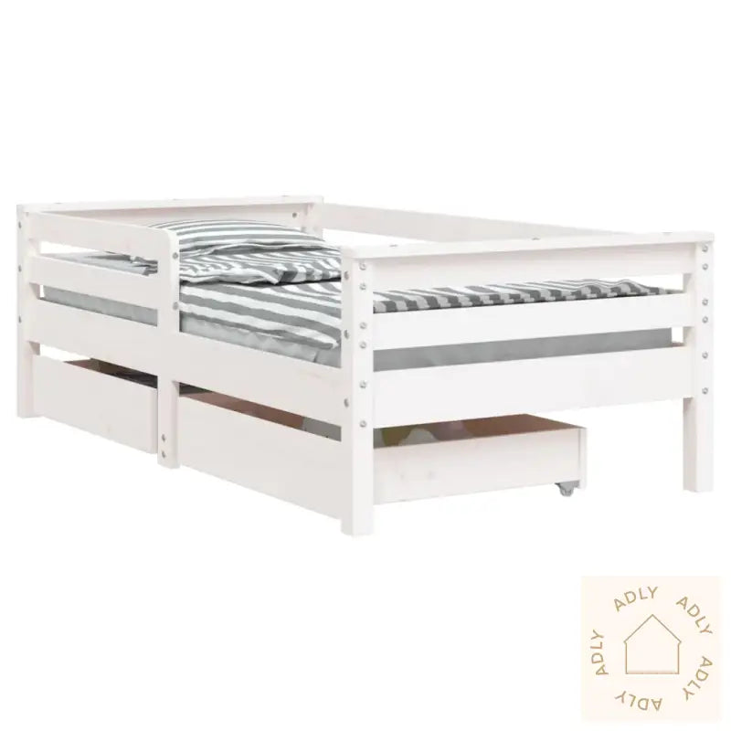 Barnesengeramme Med Skuffer Hvit 70X140 Cm Heltre Furu