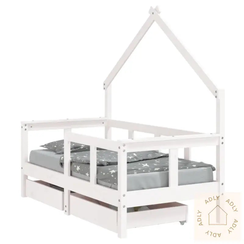 Barnesengeramme Med Skuffer Hvit 70X140 Cm Heltre Furu