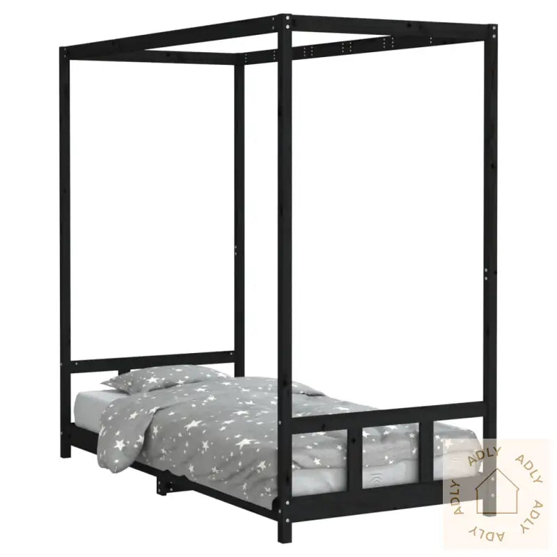 Barnesengeramme Svart 90X200 Cm Heltre Furu