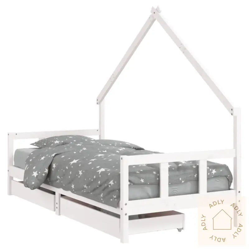 Barnesengeramme Med Skuffer Hvit 90X190 Cm Heltre Furu
