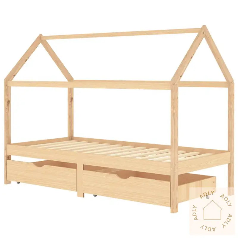 Sengeramme For Barn Med Skuffer Heltre Furu 90X200 Cm