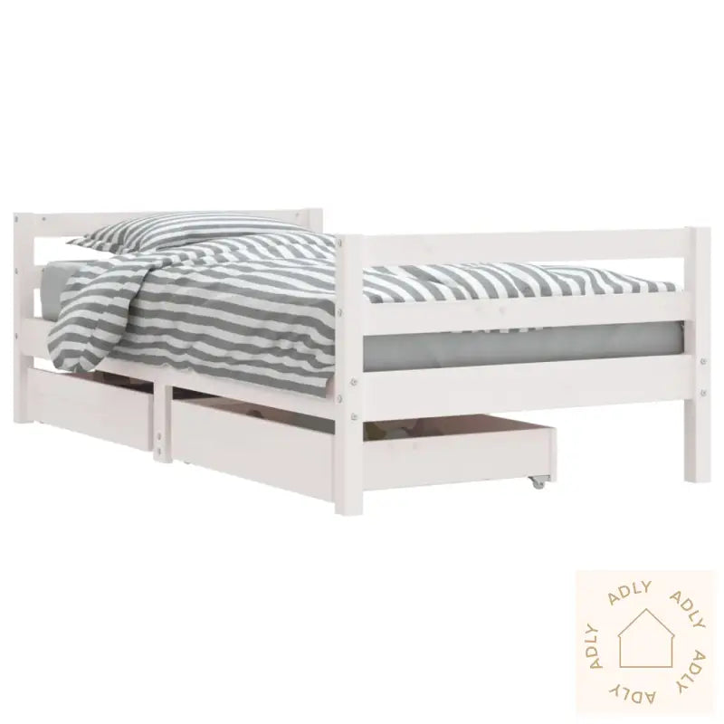 Barnesengeramme Med Skuffer Hvit 80X160 Cm Heltre Furu