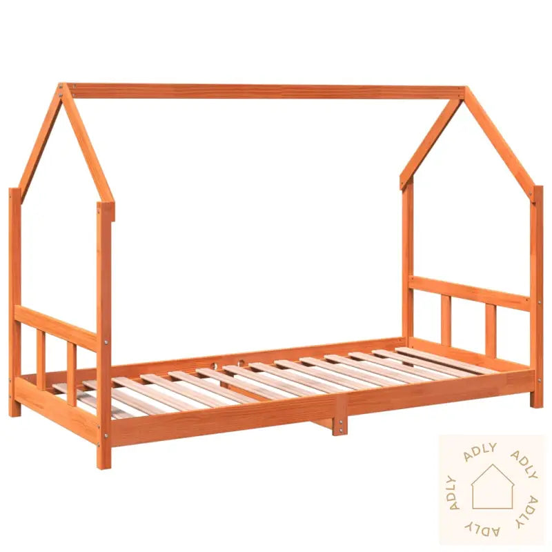 Sengeramme For Barn Voksbrun 90X190 Cm Heltre Furu