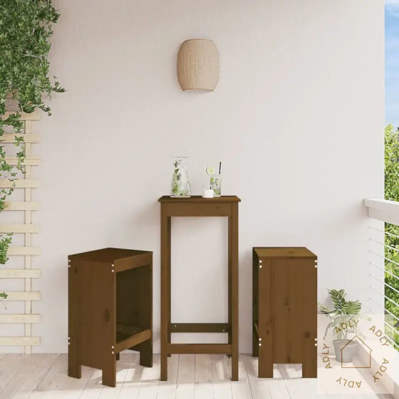 Barkrakker 2 Stk Honningbrun 40X36X75 Cm Heltre Furu
