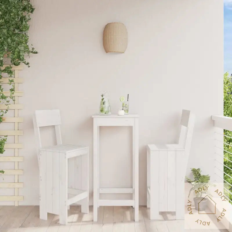 Barkrakker 2 Stk Hvit 40X48,5X115,5 Cm Heltre Furu