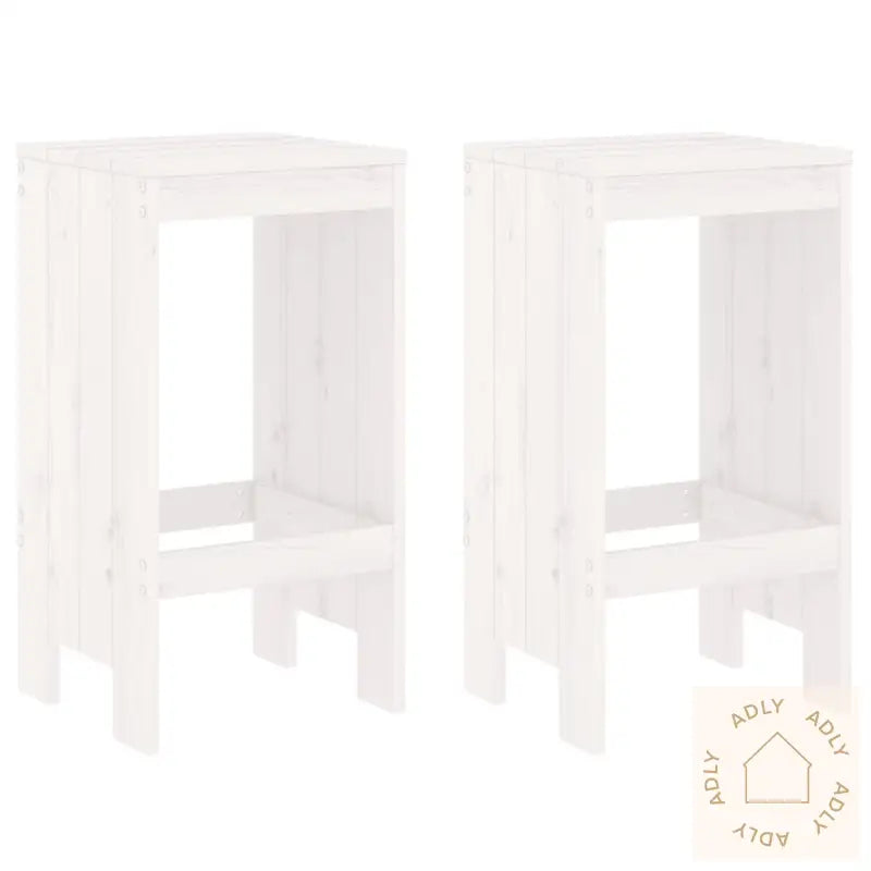 Barkrakker 2 Stk Hvit 40X36X75 Cm Heltre Furu