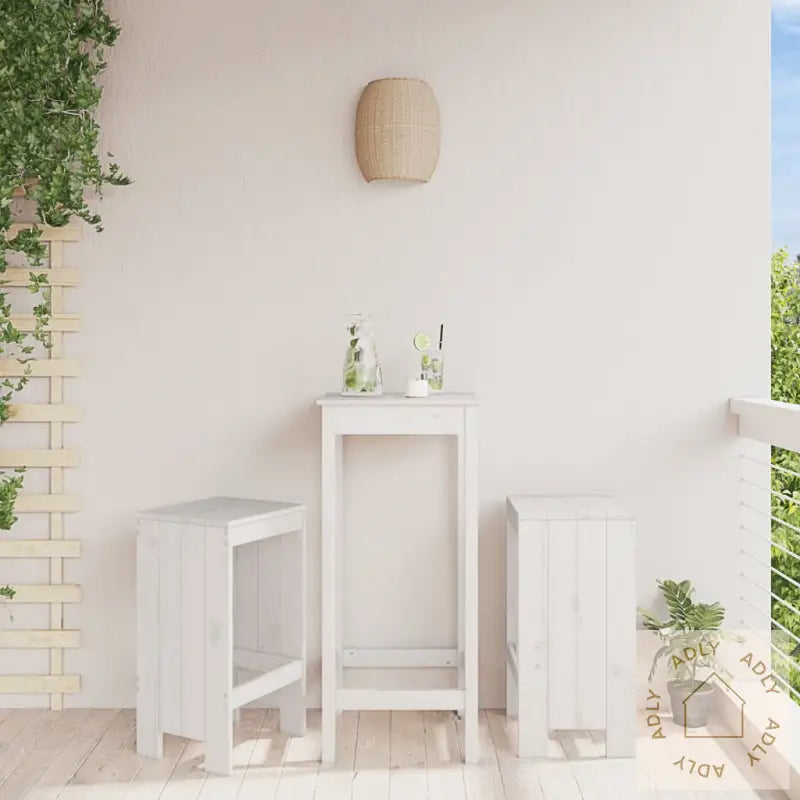 Barkrakker 2 Stk Hvit 40X36X75 Cm Heltre Furu