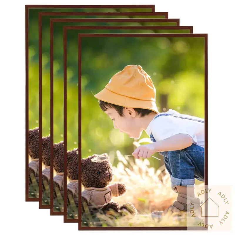 Fotorammekollasje For Vegg Eller Bord 5 Stk Bronse 70X90 Cm Mdf