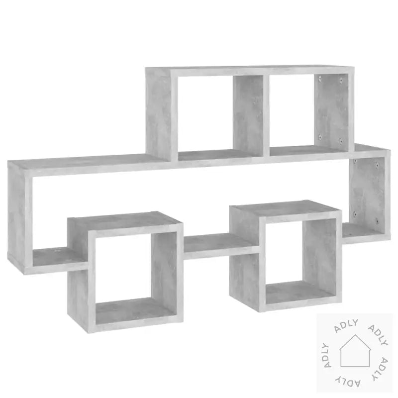 Bilformet Vegghylle Betonggrå 82X15X51 Cm Konstruert Tre