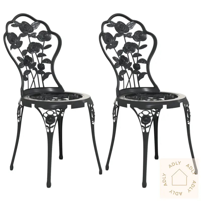 Bistrostoler 2 Stk Støpt Aluminium Svart