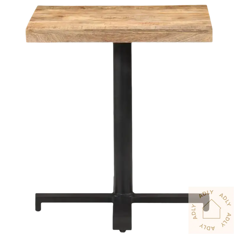 Square grovt mangotre hagemøbler bistrobord med svart metallbase passer perfekt