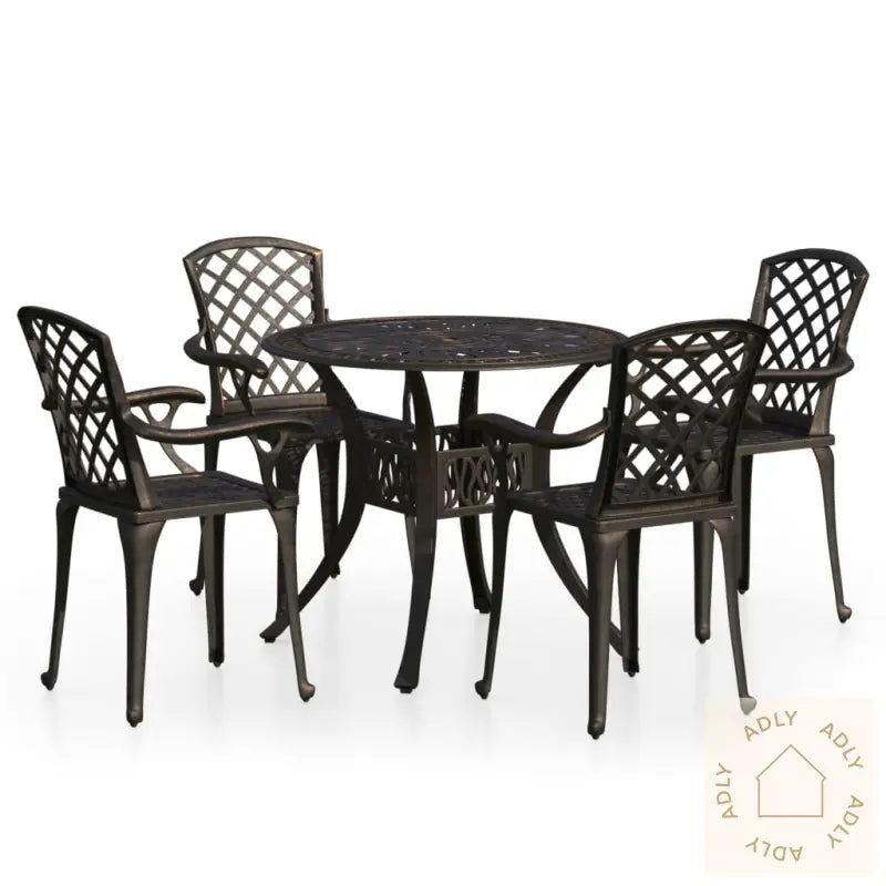 Bistrosett 5 Deler Støpt Aluminium Bronse