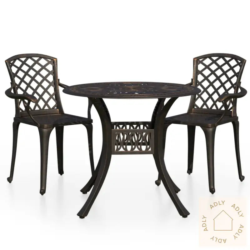 Bistrosett 3 Deler Støpt Aluminium Bronse