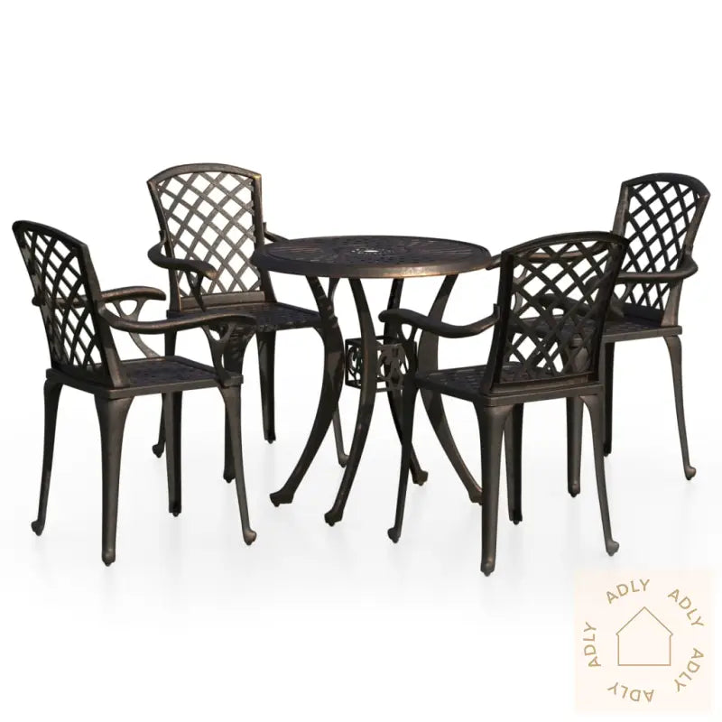Bistrosett 5 Deler Støpt Aluminium Bronse