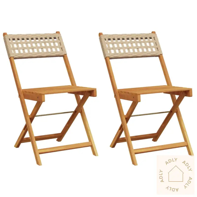 Bistrostoler 2 Stk Beige Heltre Akasie Og Polyrotting