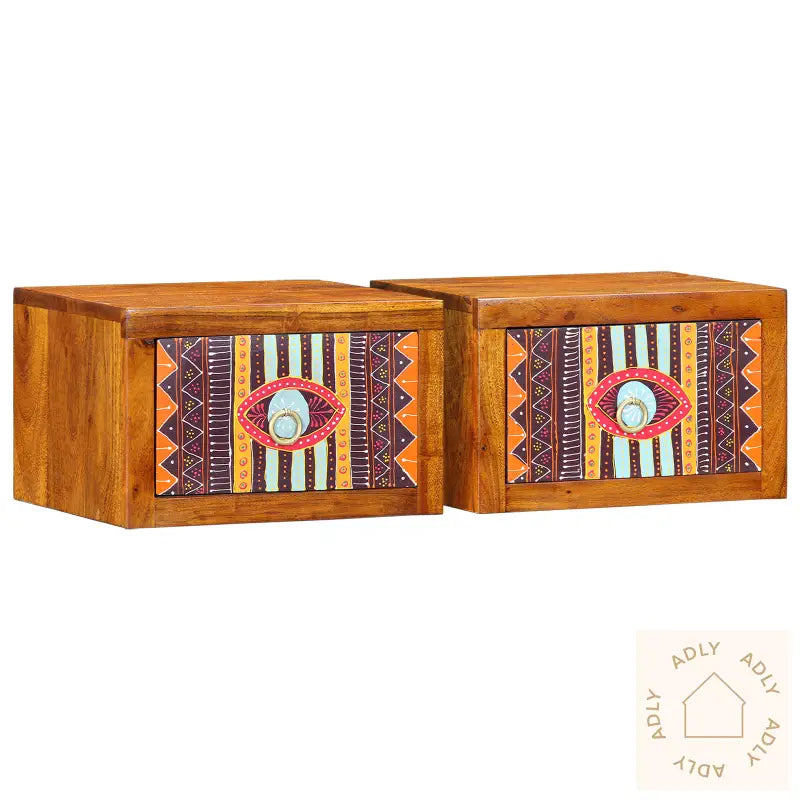 Nattbord 2 Stk 35X30X22 Cm Massivt Akasietre