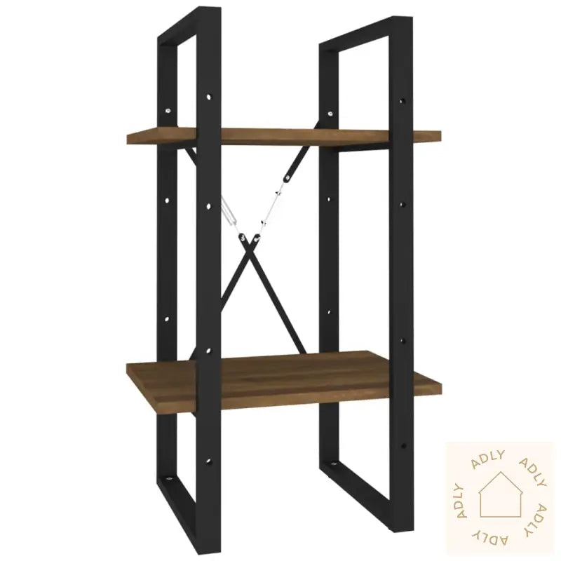 Bokhylle 2 Etasjer Brun Eik 40X30X70 Cm Konstruert Tre