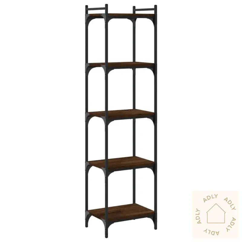 Bokhylle 5 Etasjer Brun Eik 40X30X154 Cm Konstruert Tre