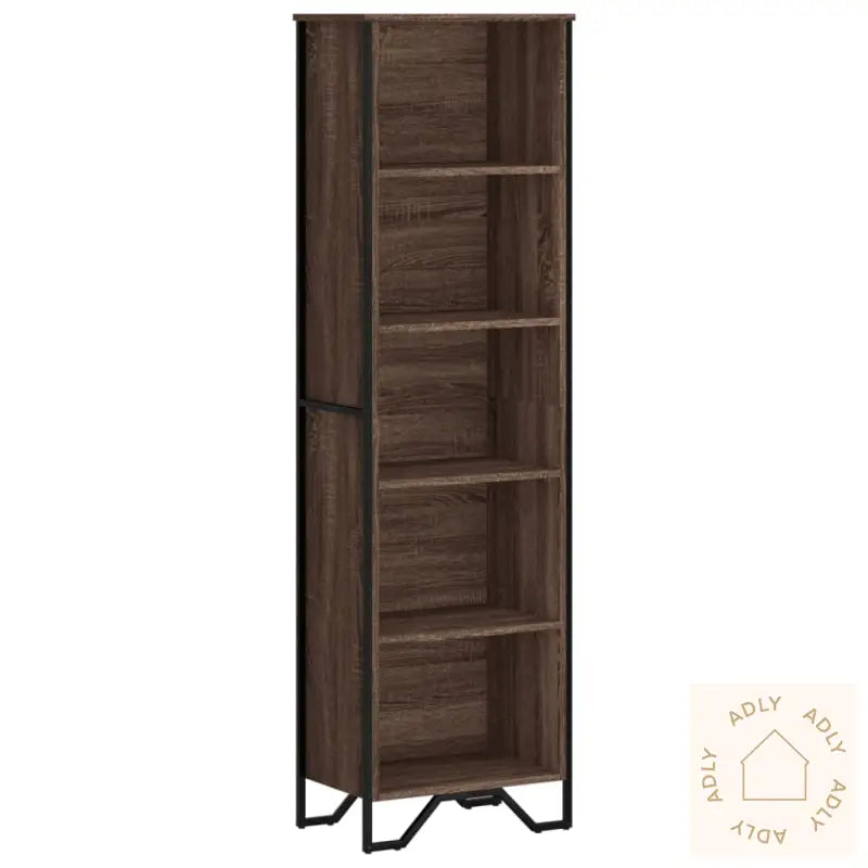 Bokhylle Brun Eik 50X31X169 Cm Konstruert Tre