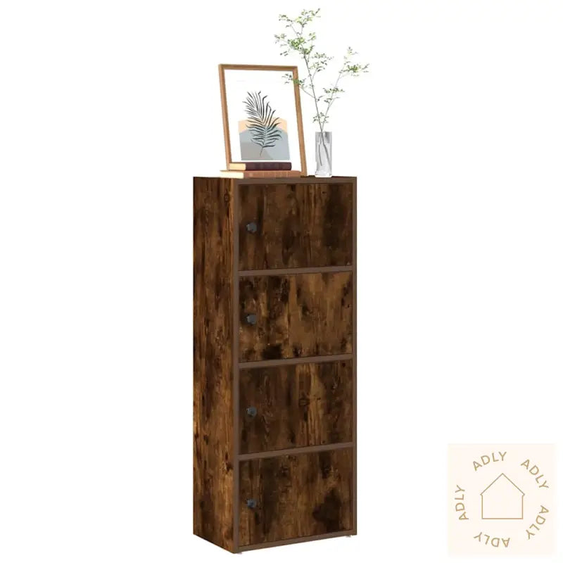 Bokhylle Røkt Eik 40X24X102 Cm Konstruert Tre