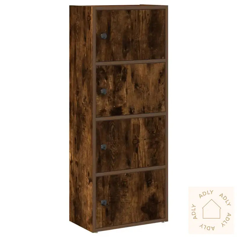 Bokhylle Røkt Eik 40X24X102 Cm Konstruert Tre