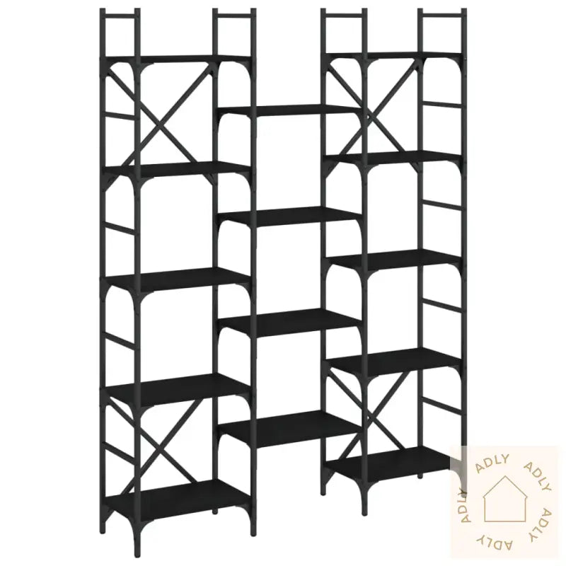 Bokhylle Svart 127,5X28,5X172,5 Cm Konstruert Tre